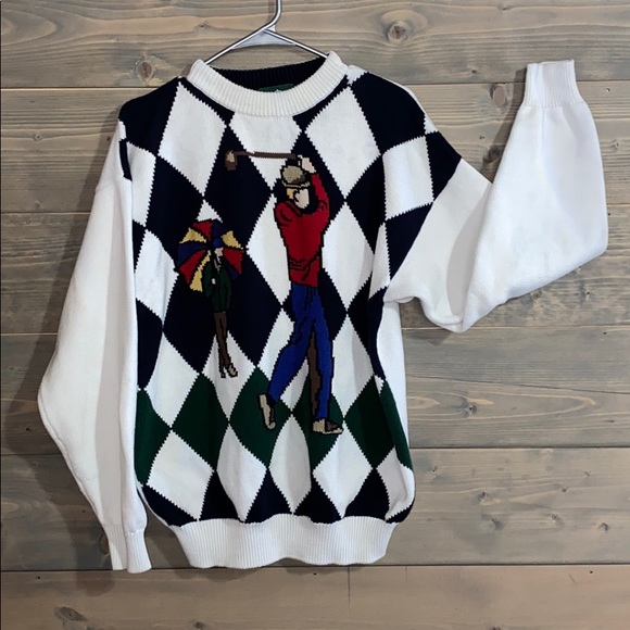 Jantzen Other - Vtg Argyle gold sweater